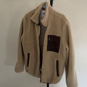 Zara beige fleece Jacket